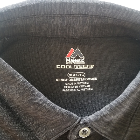 SF Giants Majestic XL Gray Short Sleeve Polo Shirt - Picture 4 of 9